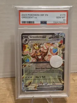 2023 POKEMON OBF EN-OBSIDIAN FLAMES #179 GREEDENT EX PSA 10 - Image 1