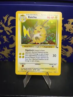 Raichu 14/62 Holo Rare Fossil Pokemon MP - Image 1