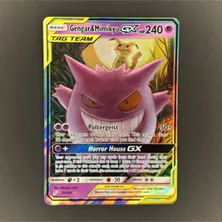 Pokemon TCG Gengar & Mimikyu GX 53/181 Team Up Ultra Rare TAG TEAM Holo 240 HP - Image 1