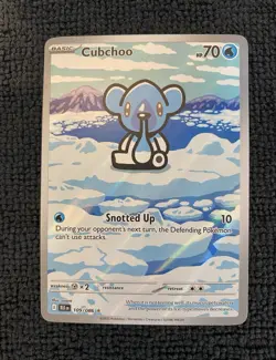 Pokemon TCG Cubchoo 109/086 Sv: Black Bolt Holo Full Art Illustration Rare NM - Image 1