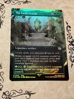 Magic the Gathering Final Fantasy the Earth Crystal Borderless Foil Card #342 NM - Image 1