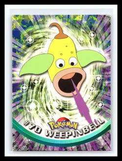 💥 WEEPINBELL 1999 Topps Pokemon TV Non Holo Animation 2nd Series Black Logo #70 - Image 1