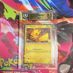 Pokemon TCG SV Temporal Forces Pikachu 051/162 Cosmos Holo Promo Eng BGS 9.5 - Image 1