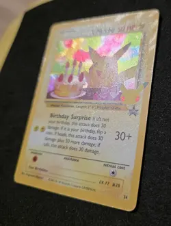 Birthday Pikachu 24 Holo Pokemon Celebrations TCG Card Promo Shiny 25th - Image 2