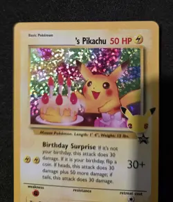 Birthday Pikachu 24 Holo Pokemon Celebrations TCG Card Promo Shiny 25th - Image 5