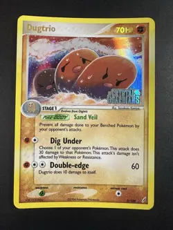 Diglett & Dugtrio 4 card lot Reverse Holo Pokemon Rumble Crystal Guardians stamp - Image 5