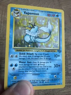 Pokemon TCG Vaporeon Holo Rare Card 12/64 Jungle Set MP Condition - Image 1