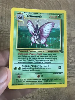 Pokemon TCG Venomoth Holo Rare Card 13/64 Jungle Set LP - Image 1