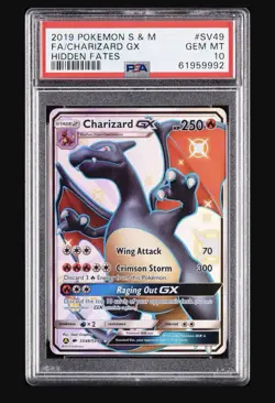 2019 Pokemon Hidden Fates Shiny Vault Charizard GX SV49/SV94 PSA 10 FA Holo - Image 1