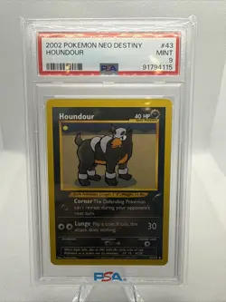 2002 POKEMON NEO DESTINY 1ST EDITION #43 HOUNDOUR PSA 9 - Image 1
