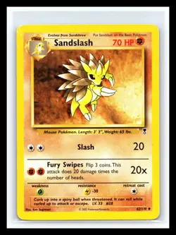 💥 2002 Pokemon TCG - Legendary Collection - Sandslash 62/110 Regular Uncommon - Image 1