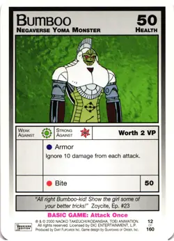 Sailor Moon CCG Premier Edition Bumboo Negaverse Yoma Monster Trading Card - Image 1