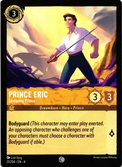 Disney Lorcana Prince Eric - Seafaring Prince Character Card Regular Common - Image 1
