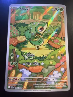 Pokemon TCG Snivy Sv: Black Bolt 087/086 Illustration Rare Holo 70HP Tackle - Image 1