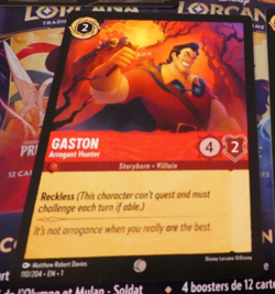 Lorcana Chapter 1 Disney Card Game Carte Gaston 110/204 EN Anglais Mint - Image 1