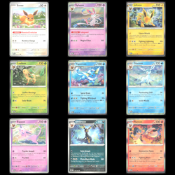 Eeveelutions Lot 9 Cards Pokemon Eevee Umbreon Flareon Jolteon Leafeon Glaceon B - Image 1