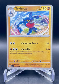 Toxicroak *MISCUT* 024/064 Shrouded Fable Crimped Edge Error Pokemon Card NM - Image 1