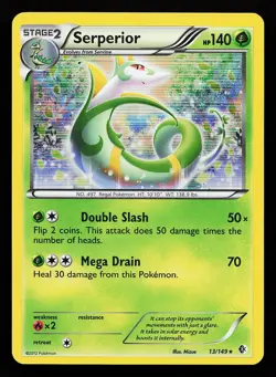 Serperior 13/149 Holo Rare Boundaries Crossed Pokemon Card - Image 1