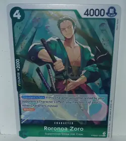 Bandai One Piece Card Game Roronoa Zoro Character Blocker Foil PRB02-006 4000 - Image 1