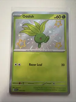 Oddish 092/091 SV: Paldean Fates Shiny Holo Pokemon Card - NM - Image 1