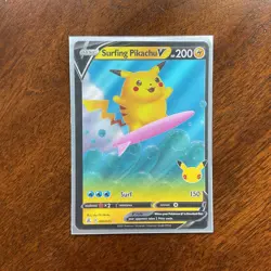 Pokemon Cards Surfing Pikachu V, 008/025, 2021, Excellent Condition - Image 1