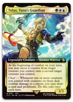 Tidus, Yuna's Guardian (Extended Art) #187 (Foil) NM Final Fantasy FIC Magic MTG - Image 1