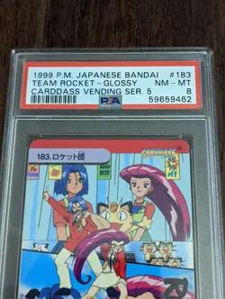 1999 Bandai Pokemon Carddass Vending Team Rocket #183 - PSA 8 NM-MT - Image 2