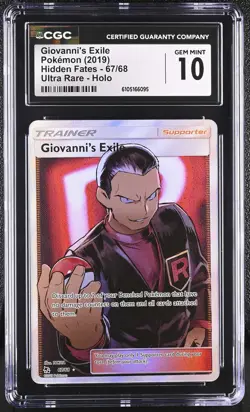 CGC 10 Giovanni's Exile 67/68 Ultra Rare Holo Hidden Fates Pokemon Gem Mint - Image 1