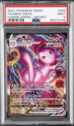 2021 POKEMON SWORD & SHIELD FUSION STRIKE SECRET #269 FULL ART/MEW VMAX PSA 9 - Image 1