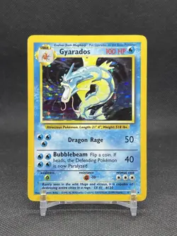 Pokemon TCG Gyarados 6/102 Base Set Unlimited Holo Vintage Olds School Foil Card - Image 1