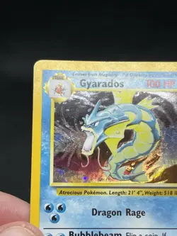 Pokemon TCG Gyarados 6/102 Base Set Unlimited Holo Vintage Olds School Foil Card - Image 2