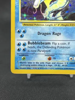 Pokemon TCG Gyarados 6/102 Base Set Unlimited Holo Vintage Olds School Foil Card - Image 5