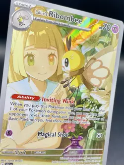 Lillie's Ribombee 164/159 Journey Together Illustration Rare Full Art Pokemon NM - Image 3
