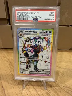 Pokemon 2025 Umbreon ex 176 Prismatic Evolutions Premium Figure Collection PSA 9 - Image 1