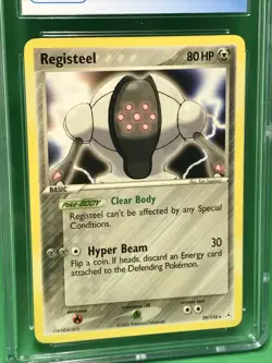 Blue CGC 9.5 (Now 10) Gem Mint Registeel EX Holon Phantoms Rare Pokemon #29/110 - Image 2