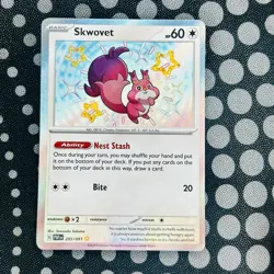 Pokemon TCG Skwovet 205/091 Paldean Fates Shiny Holo Rare - Image 1