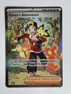 Pokemon TCG SV10 Destined Rivals Ethan's Adventure 236/182 Trainer Full Art Holo - Image 1