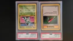 Pokemon Full Heal and Nidoqueen 1st Edition Base Non Holo Psa 9 #82 #23 - Image 1