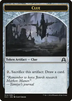 MTG CLUE TOKEN - SHADOWS OVER INNISTRAD SOI ARTIFACT TOKEN - Image 1