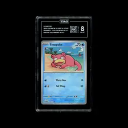 2025 Pokemon Prismatic Evolutions Slowpoke Master Ball Rev 018/131 TAG 8 NM MT - Image 1