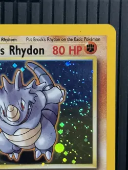 Pokemon Brock's Rhydon Gym Heroes Holo Rare Unlimited 2/132 80 HP English - Image 3