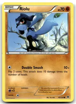 Riolu (45) 45/124 XY - Fates Collide Common Normal Pokemon TCG LP - Image 1