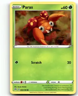 Paras 003/189 SWSH03: Darkness Ablaze Common Unlimited Pokemon TCG NM - Image 1