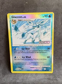 Glaceon - [Platinum] 20/100 Burger King Reverse Holo Pokemon TCG Moderate Played - Image 1