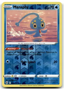 Manaphy 041/172 SWSH09: Brilliant Stars Rare Reverse Holo Pokemon TCG NM - Image 1