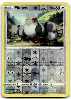 Pidove 143/192 SWSH02: Rebel Clash Common Reverse Holofoil Pokemon TCG NM - Image 1
