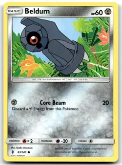 Beldum 83/145 SM - Guardians Rising Common Normal Pokemon TCG NM - Image 1
