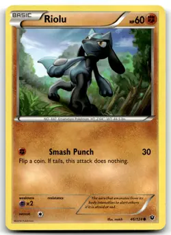 Riolu (46) 46/124 XY - Fates Collide Common Normal Pokemon TCG LP - Image 1