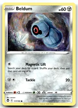 Beldum 117/195 SWSH12: Silver Tempest Common Normal Pokemon TCG NM - Image 1