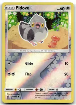 Pidove 174/236 SM - Unified Minds Common Reverse Holofoil Pokemon TCG LP - Image 1